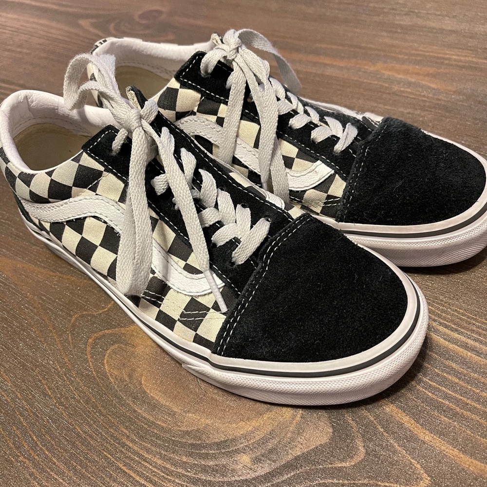 Vans Primary Check Old Skool Black/Wt. Size 7/5.5 - image 1